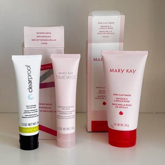 Mary Kay Other - Mary Kay Pink Clay Mask Full Size & Masking Minis Set‎ Lot New
